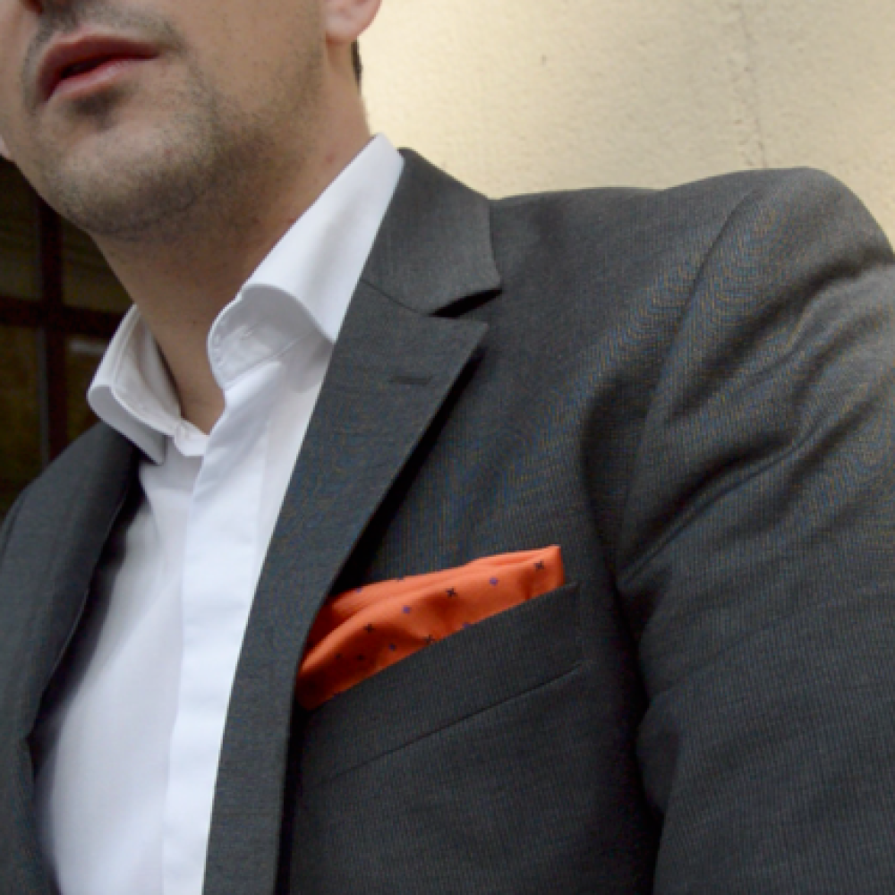 Pañuelo de bolsillo de seda silk pocket square 'Lollou'